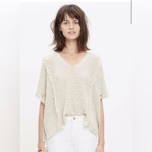 Madewell Fringe Knit Cotton Top size S
